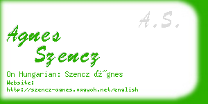 agnes szencz business card